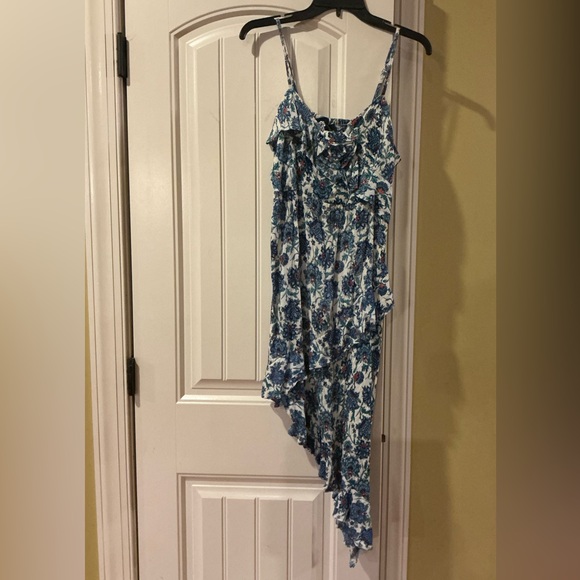 🆕ANGIE BLUE ASYMMETRICAL RUFFLED SUNDRESS (Sz S & M) - Picture 3 of 9